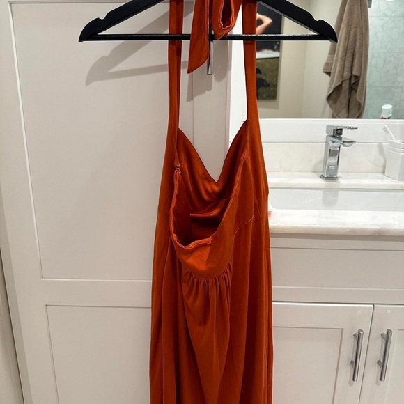 Laundry by Shelli Segal orange silk halter dress - Picture 6 of 6